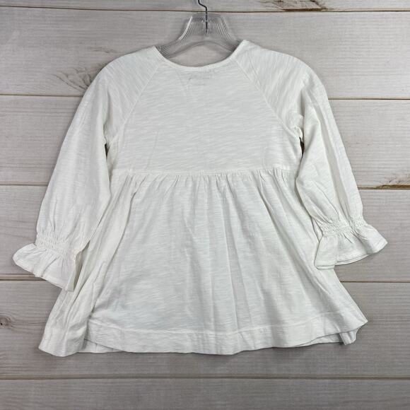 Garnet Hill Dress Girls Sz L White Embroidered 3/4 Sleeve Tunic Top Knit Pullove - Picture 10 of 10